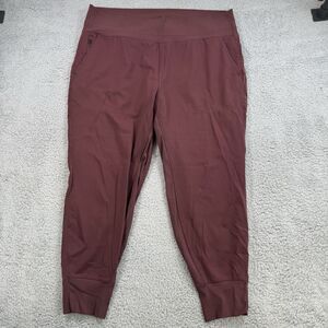 Athleta Pants Womens‎ 2X Maroon Venice Velvet Stripe Joggers Activewear